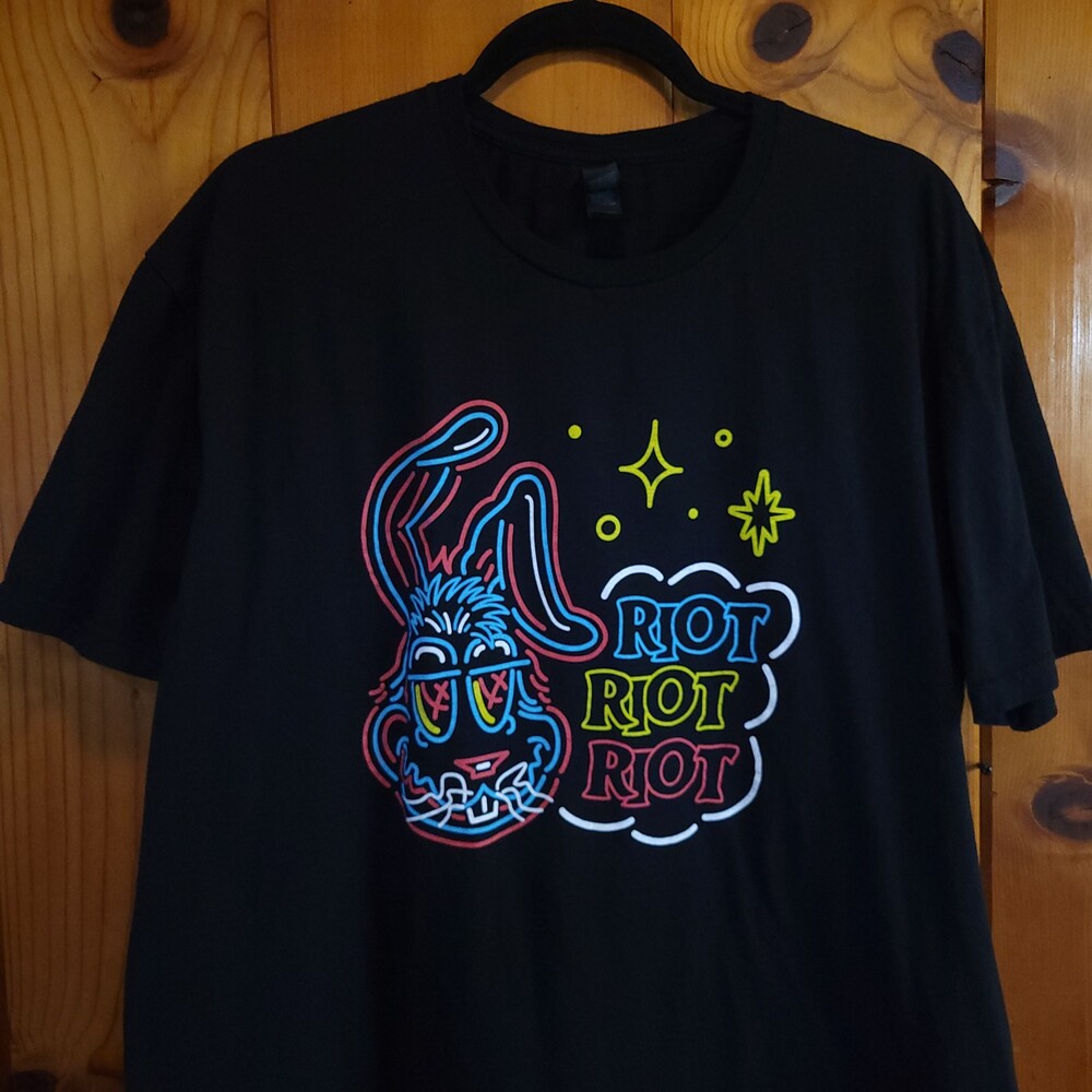 2024 Riot Fest XL Black Cotton T-Shirt pop punk rock chicago fall out boy slayer